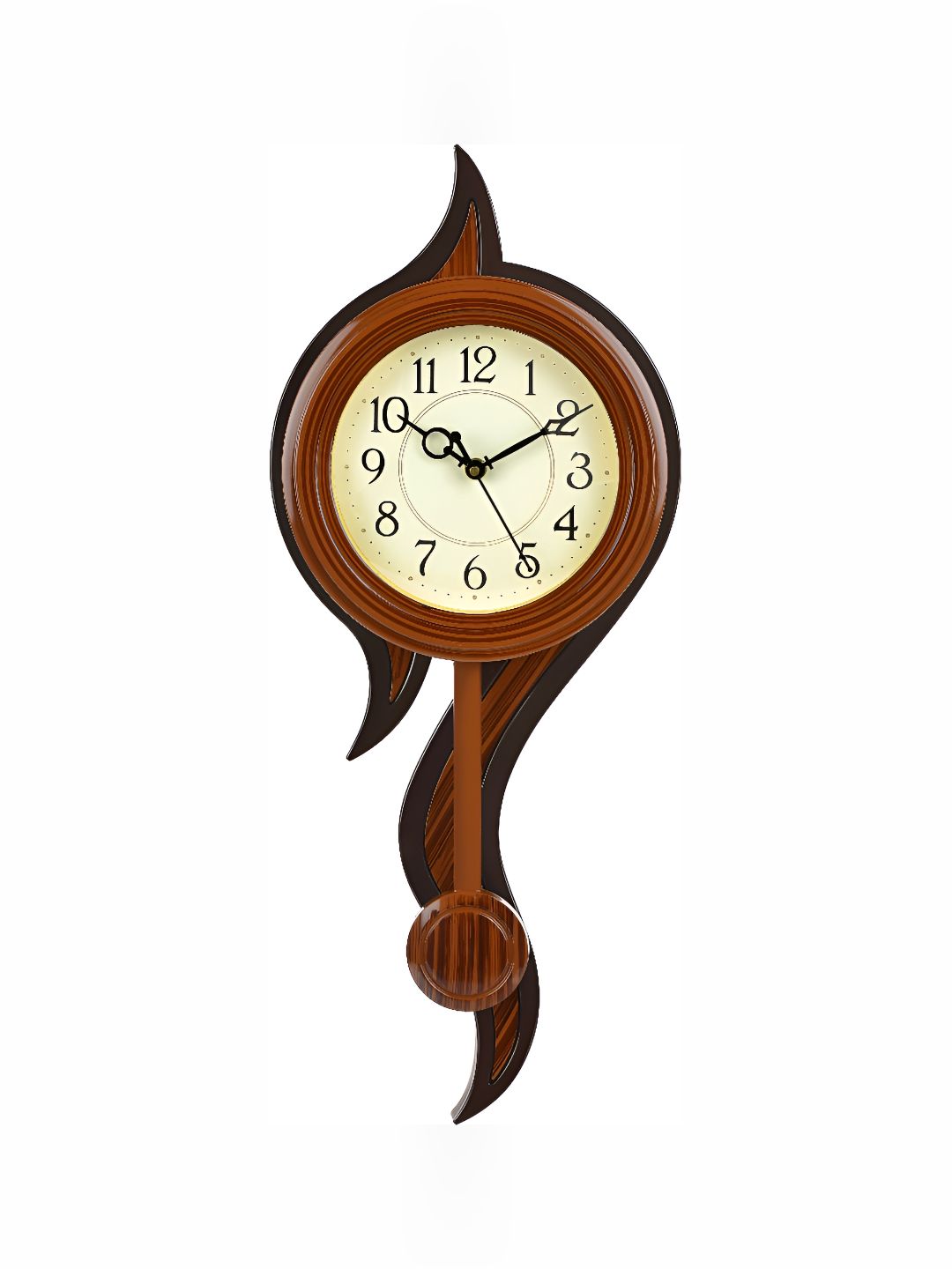 Attractionz Brown & Beige Round Shaped Analogue Wall Clock-picture-28