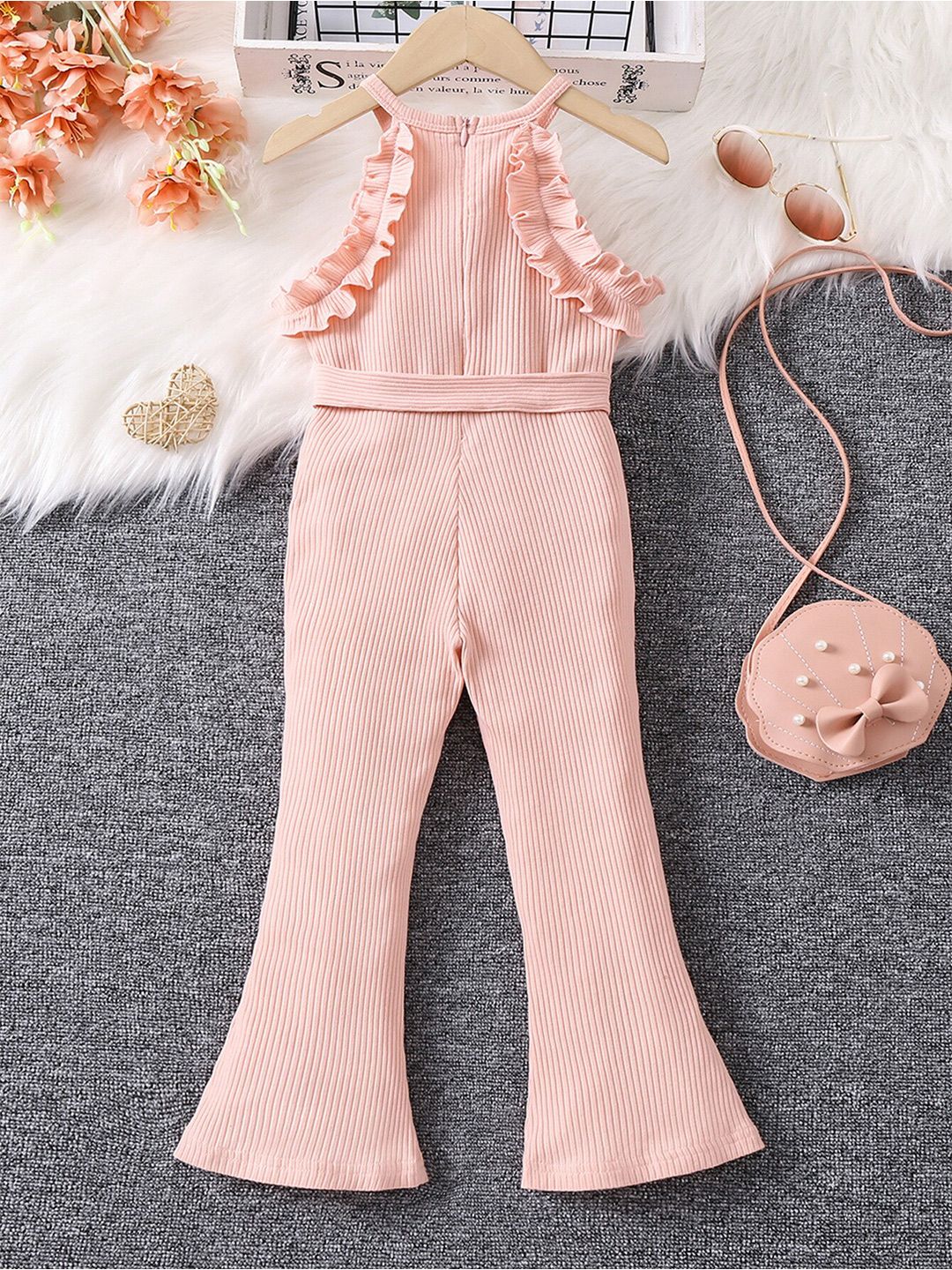 StyleCast x Revolte Girls Pink Striped Top with Palazzos-picture-17