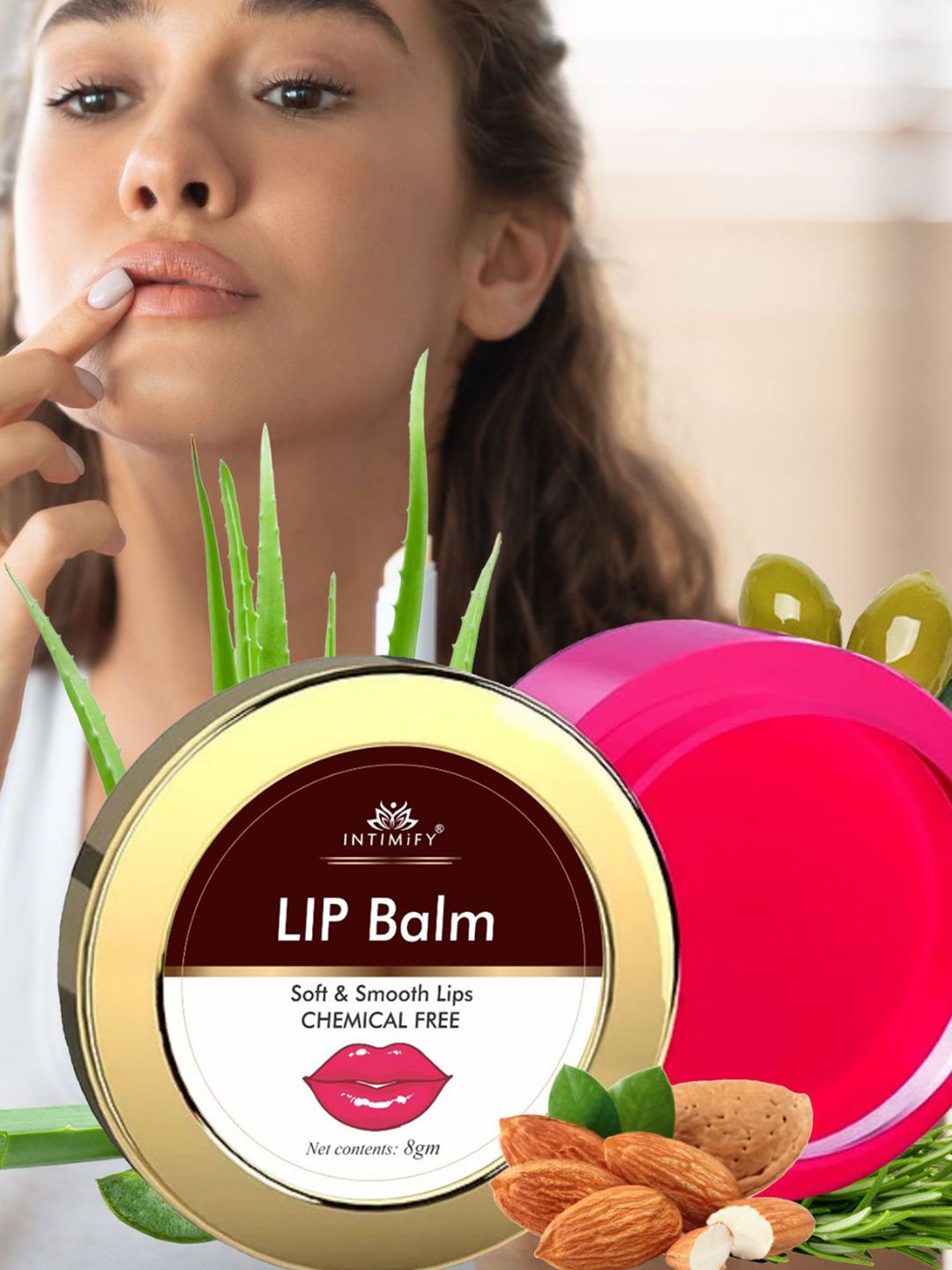 INTIMIFY Chemical Free Lip Balm with Aloevera & Coconut - 8 g-image-29
