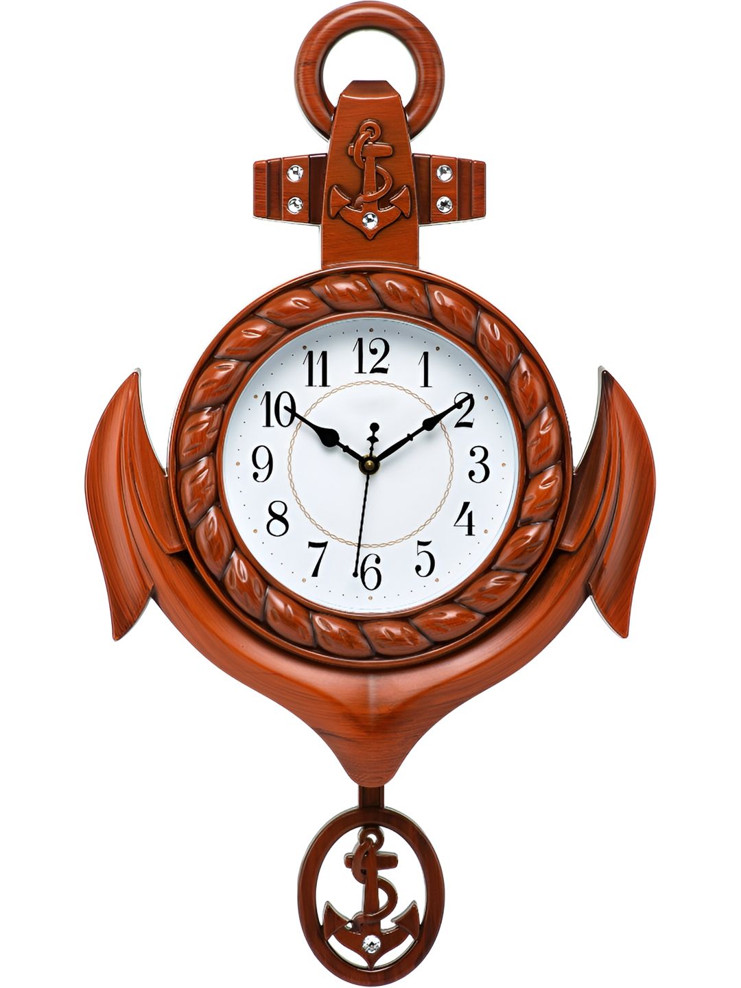 Attractionz Brown & Beige Round Shaped Contemporary Wall Clock-picture-18