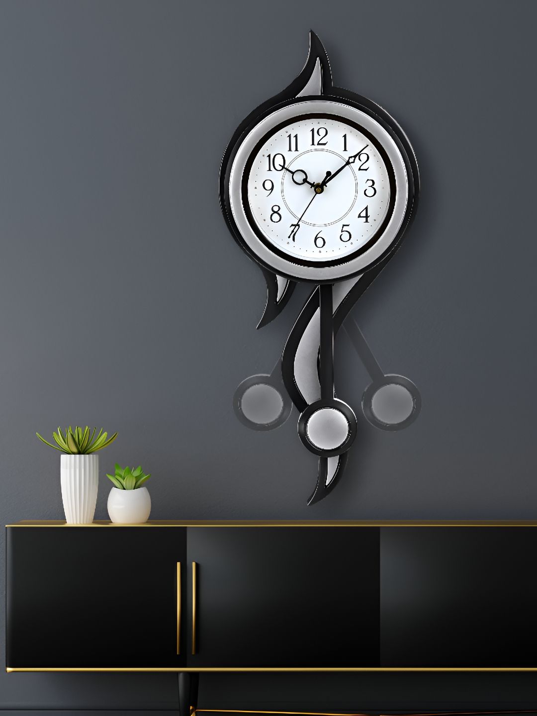 Attractionz Silver-Toned Wall Clock-image-26