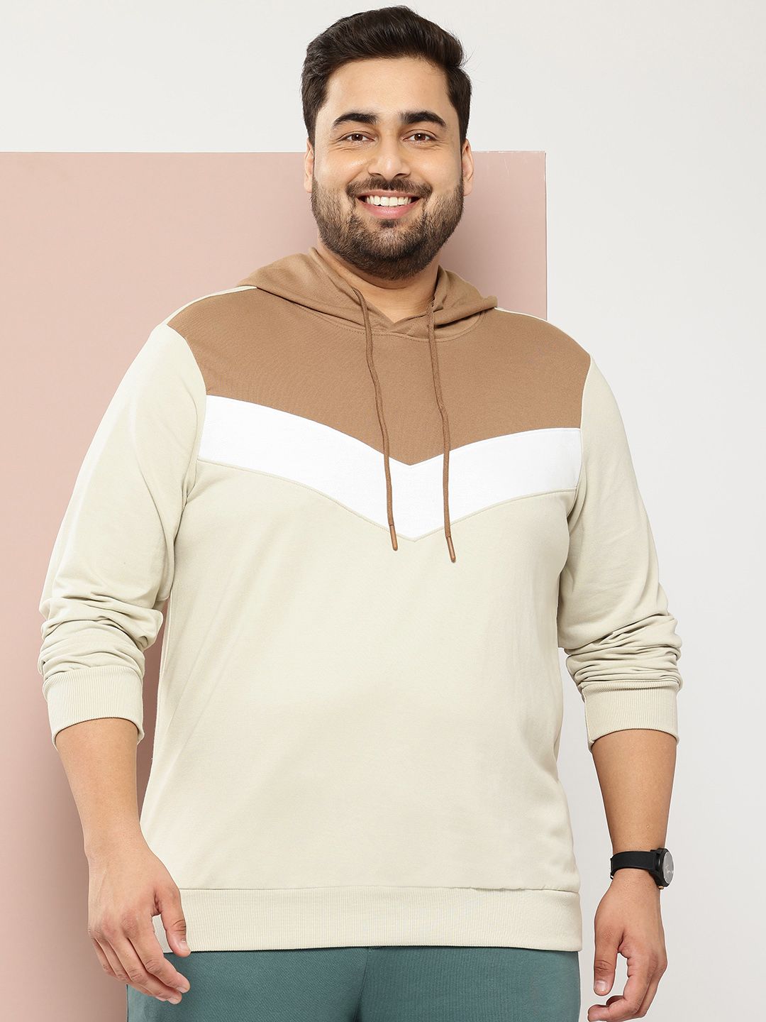 Sztori Plus Size Colourblocked Hooded Sweatshirt-picture-32