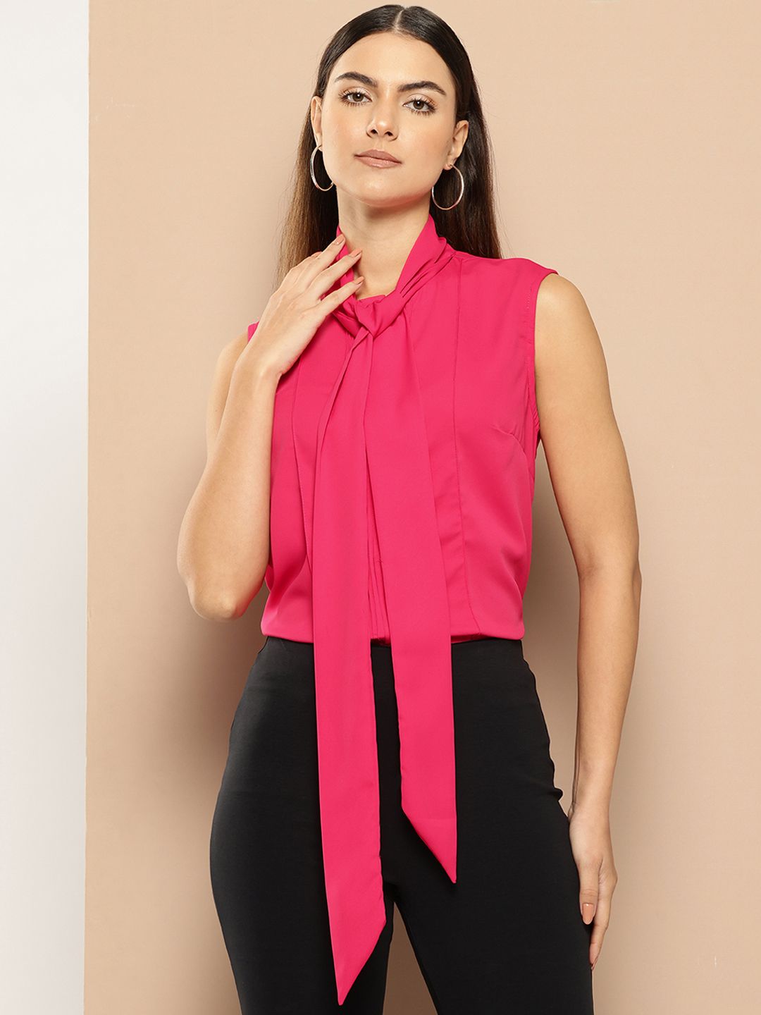 her by invictus Tie-Up Neck Sleeveless Top-picture-26