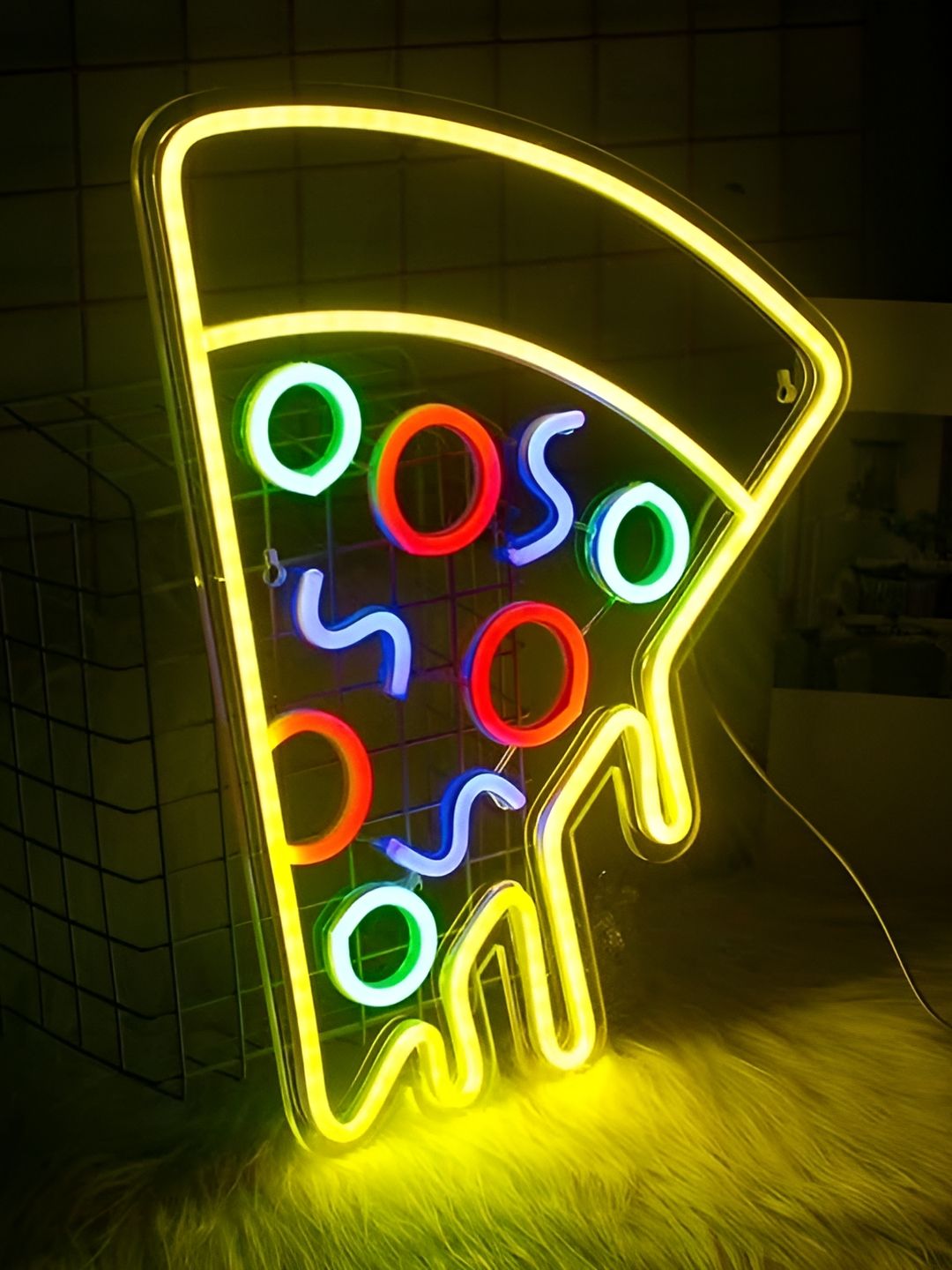 the party planet Yellow & Red Pizza Shaped LED Neon Lights-picture-10