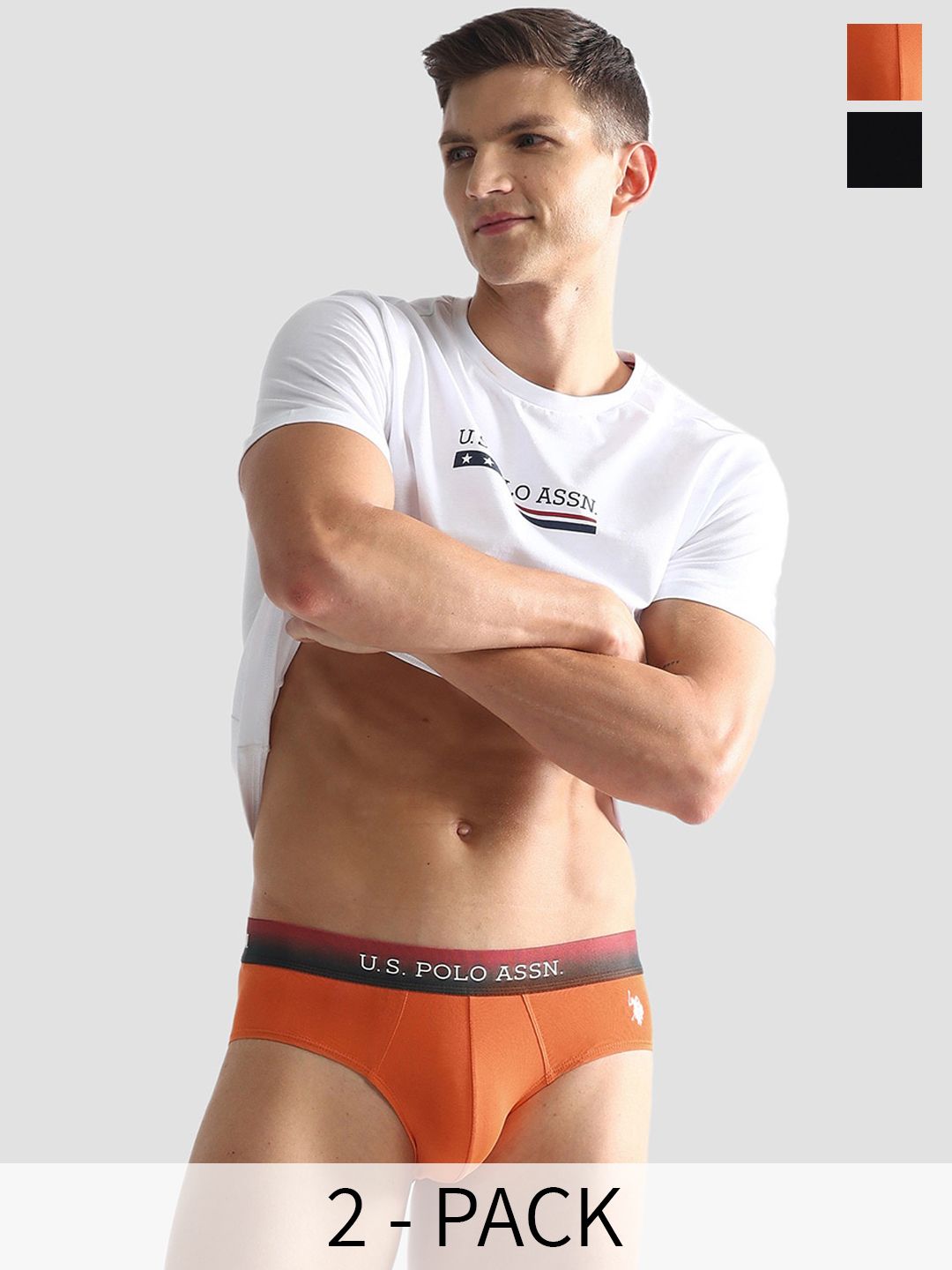 U.S. Polo Assn. Pack Of 2 Anti Microbial Basic Briefs OEB05-BO0-P2-picture-40