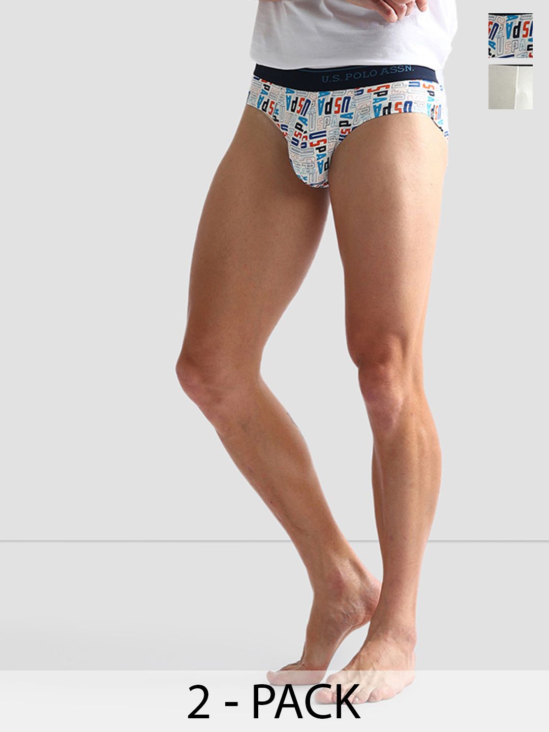U.S. Polo Assn. Pack Of 2 Pure Cotton Anti Microbial Basic Briefs OEB08-A01-P2-image-46