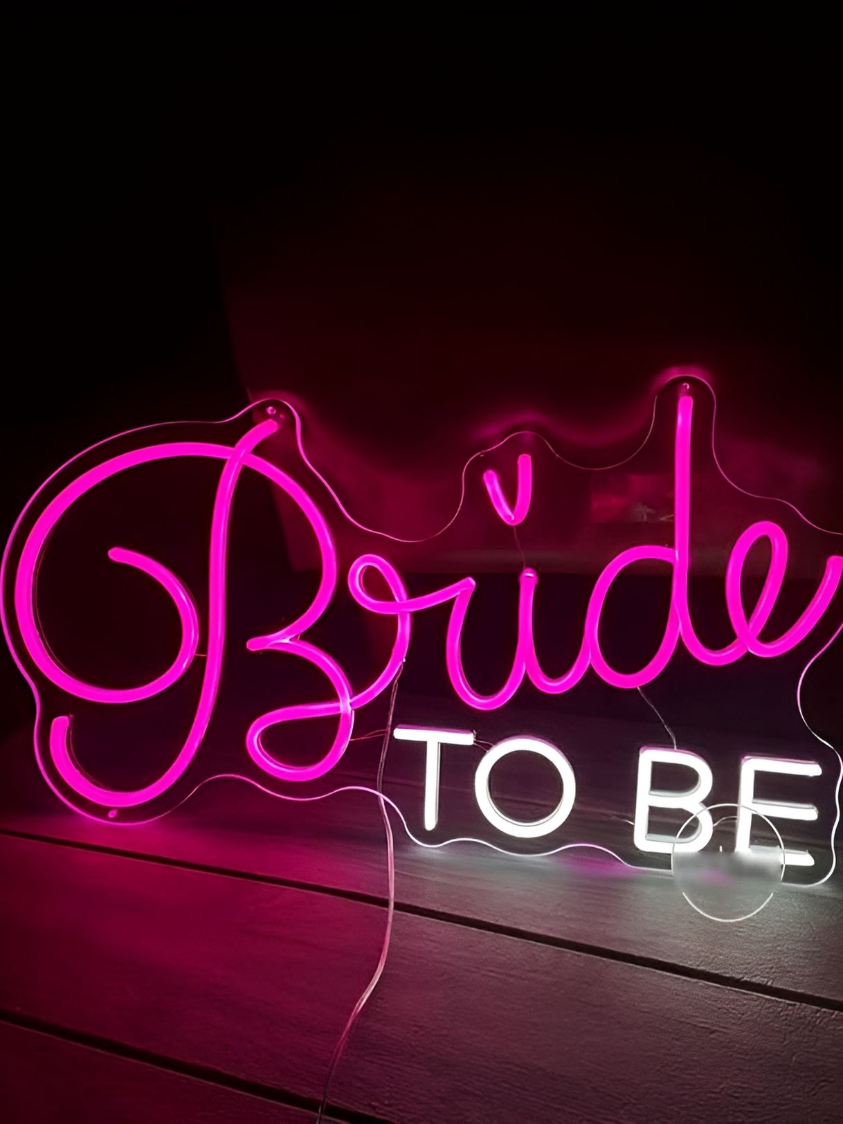 the party planet Pink & White Bride To Be Shaped Acrylic LED Neon Lights-image-5