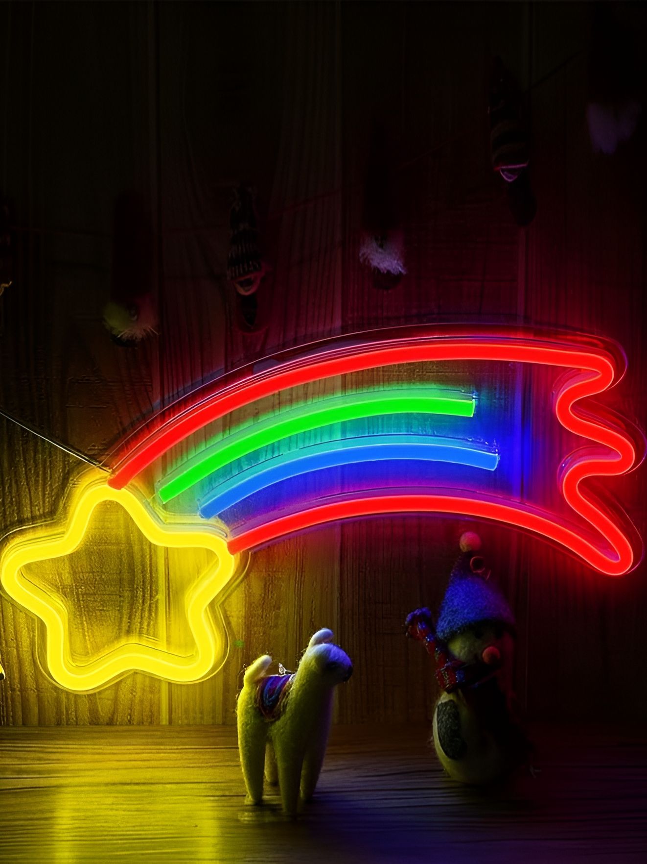 the party planet Yellow & Red Star Shaped LED Neon Lights-image-7