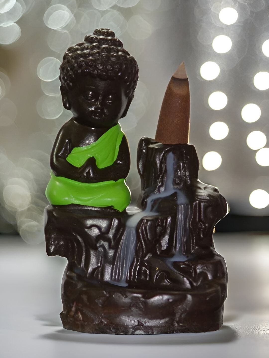 bettergiftflowers Green and Black Zen Meditation Buddha Smoke Fountain Idol Showpiece-picture-20