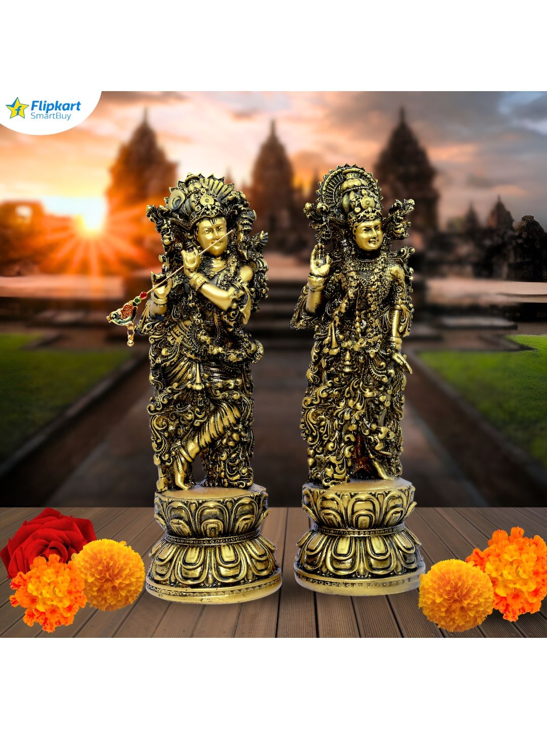 GW CREATIONS Yellow 2 Pieces Figurine Showpiece-picture-32