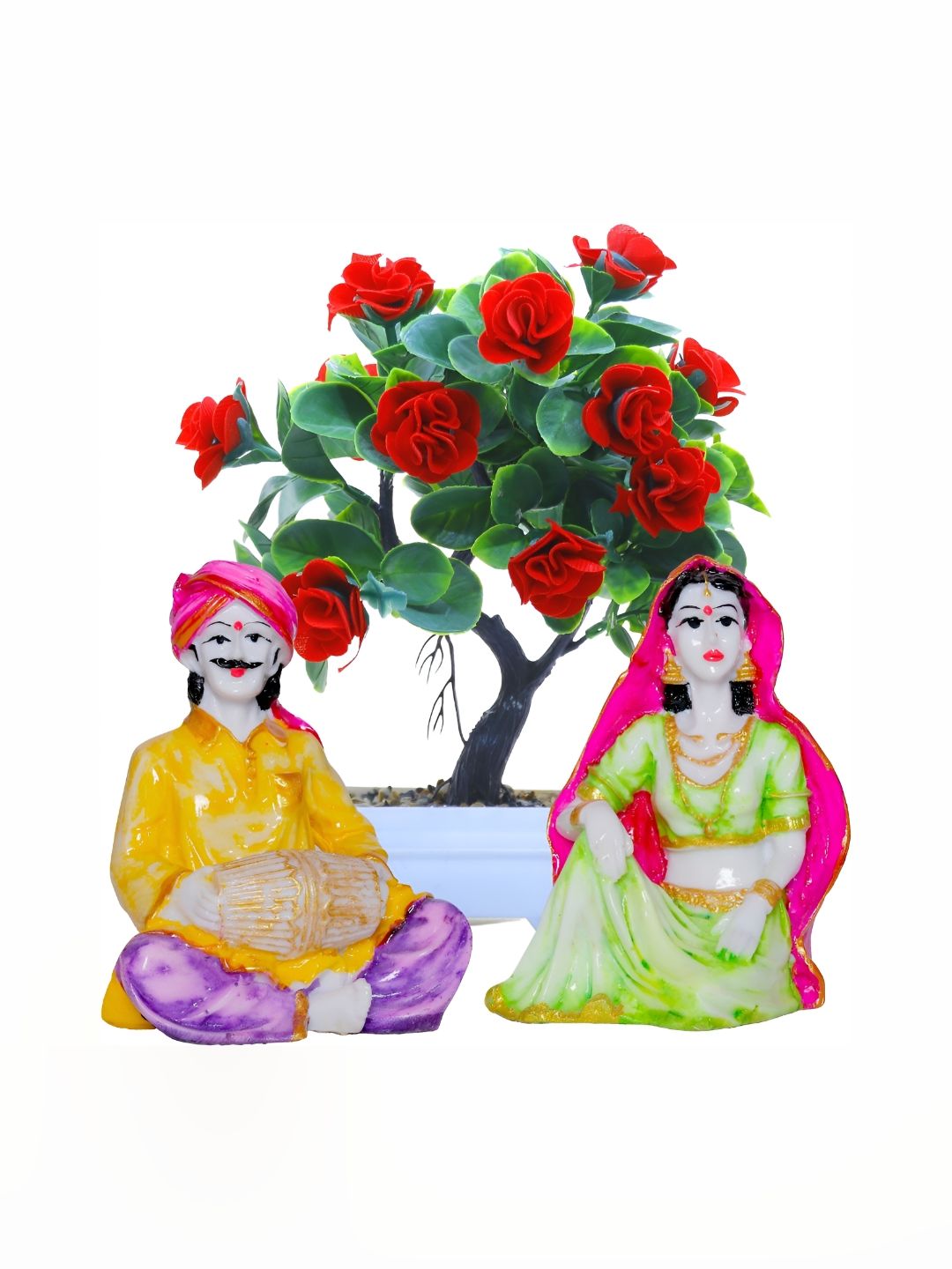 GW CREATIONS White 3 Pieces Figurine Showpiece-picture-38