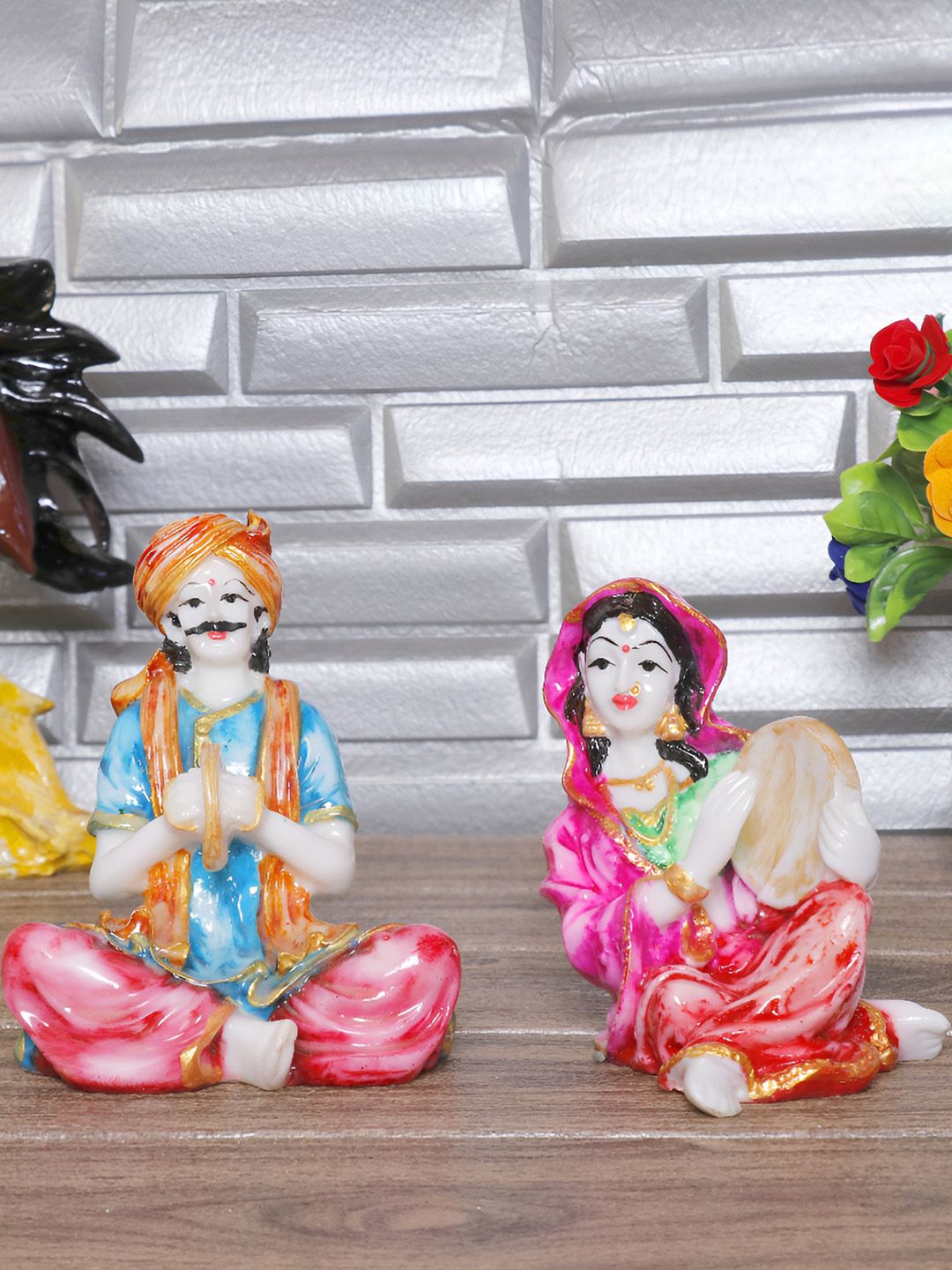 GW CREATIONS White & Pink 2 Pieces Figurine Showpieces-picture-15