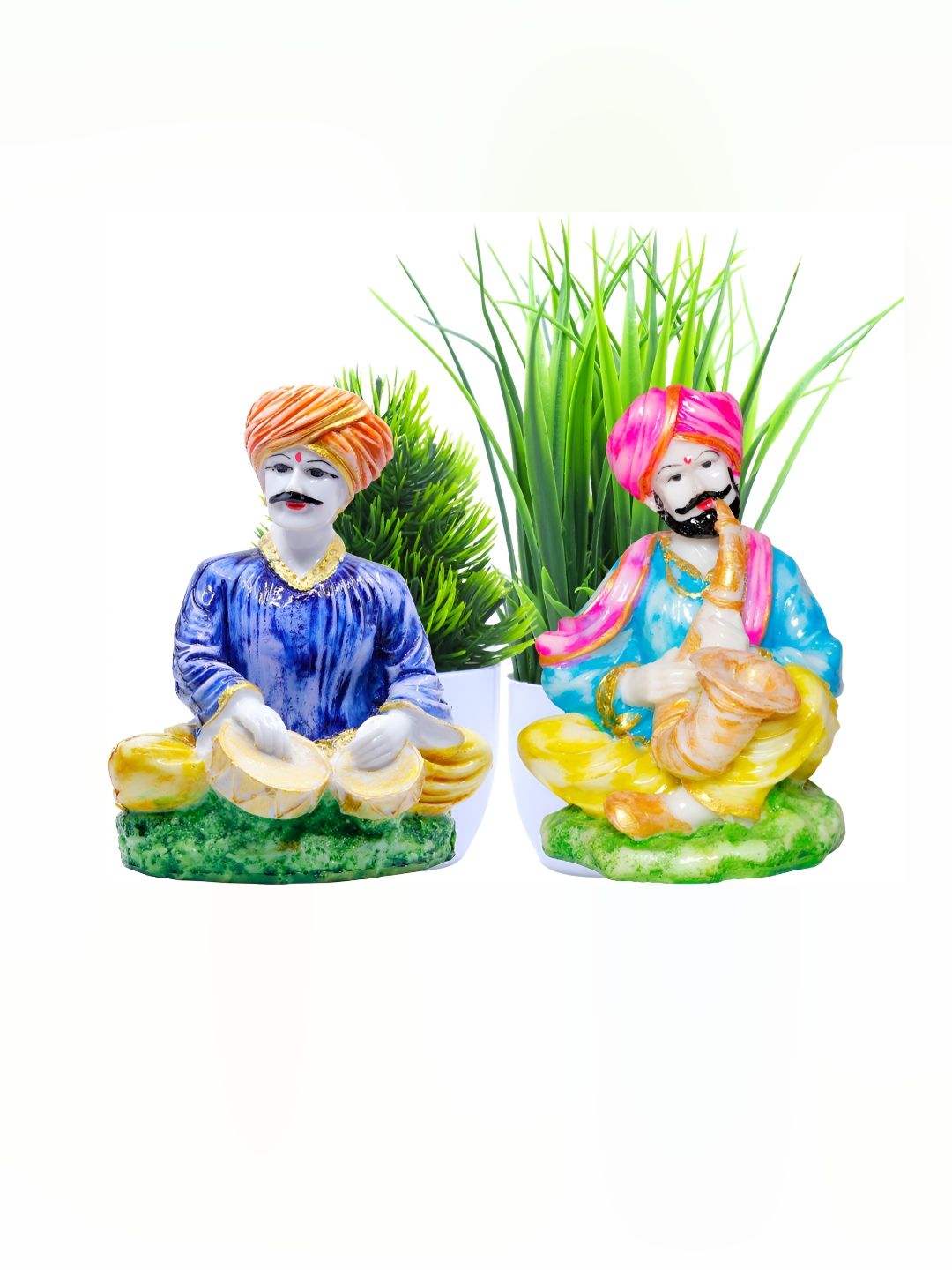 GW CREATIONS Blue & Pink 2 Pieces Figurine Showpieces-picture-26