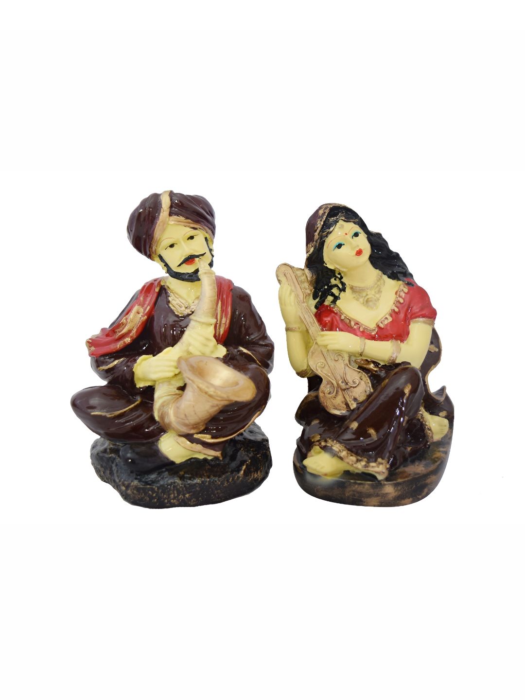 GW CREATIONS Brown & Red 2 Pieces Figurine Decorative Showpiece-picture-39