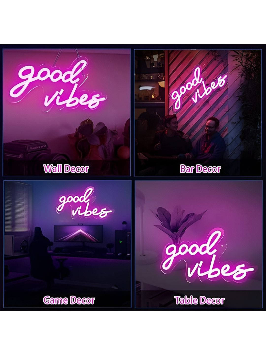 the party planet Pink Good Vibes Neon String Light-image-37