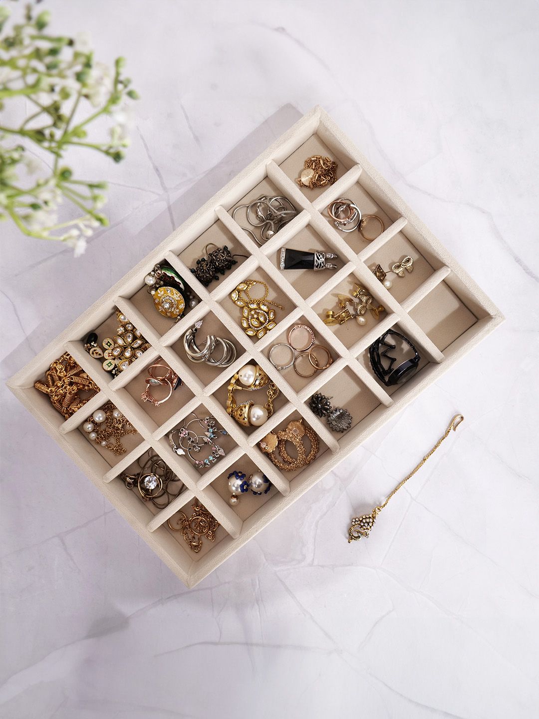 La Trove Cream Reusable Jewellery Organisers-image-32