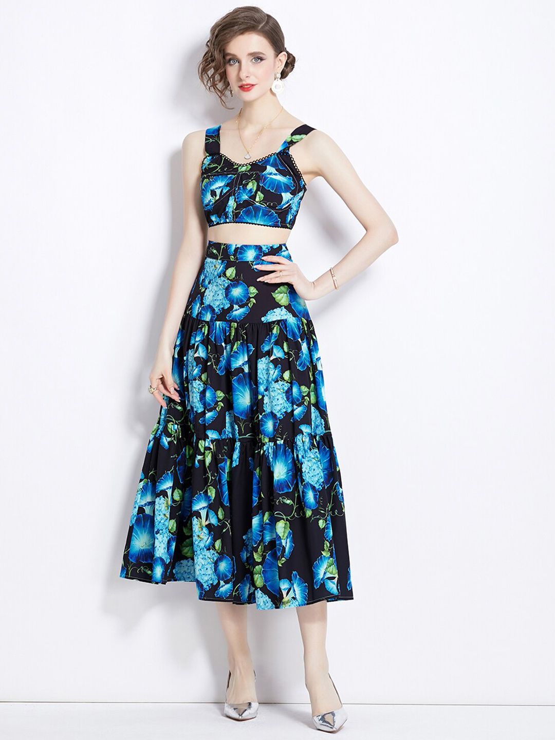 JC Collection Floral Printed Crop Top & Skirt-picture-24