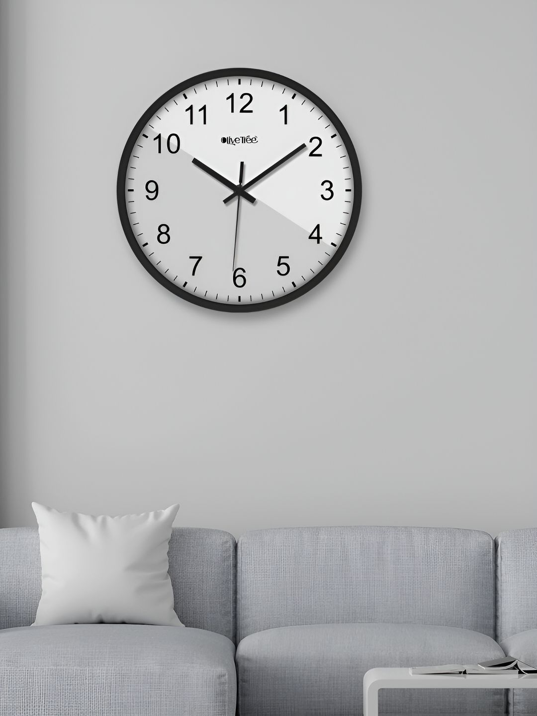 OLIVE TREE Black & Grey Printed Round Shaped Contemporary Analogue Wall Clock-image-36