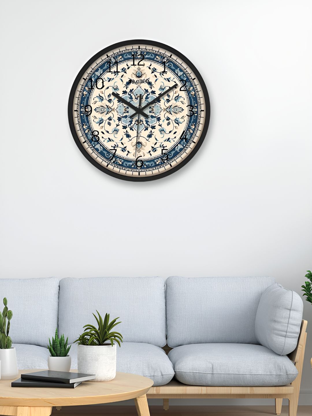OLIVE TREE Black & White Printed Round Shaped Contemporary Analogue Wall Clock-picture-41