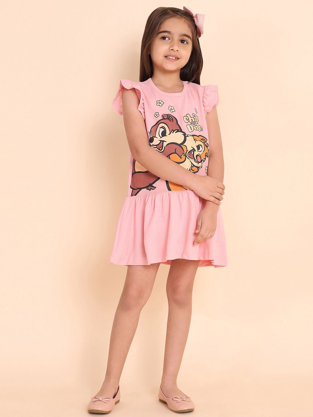 YK Girls Graphic Printed Cap Sleeves Drop-Waist Dress-picture-15