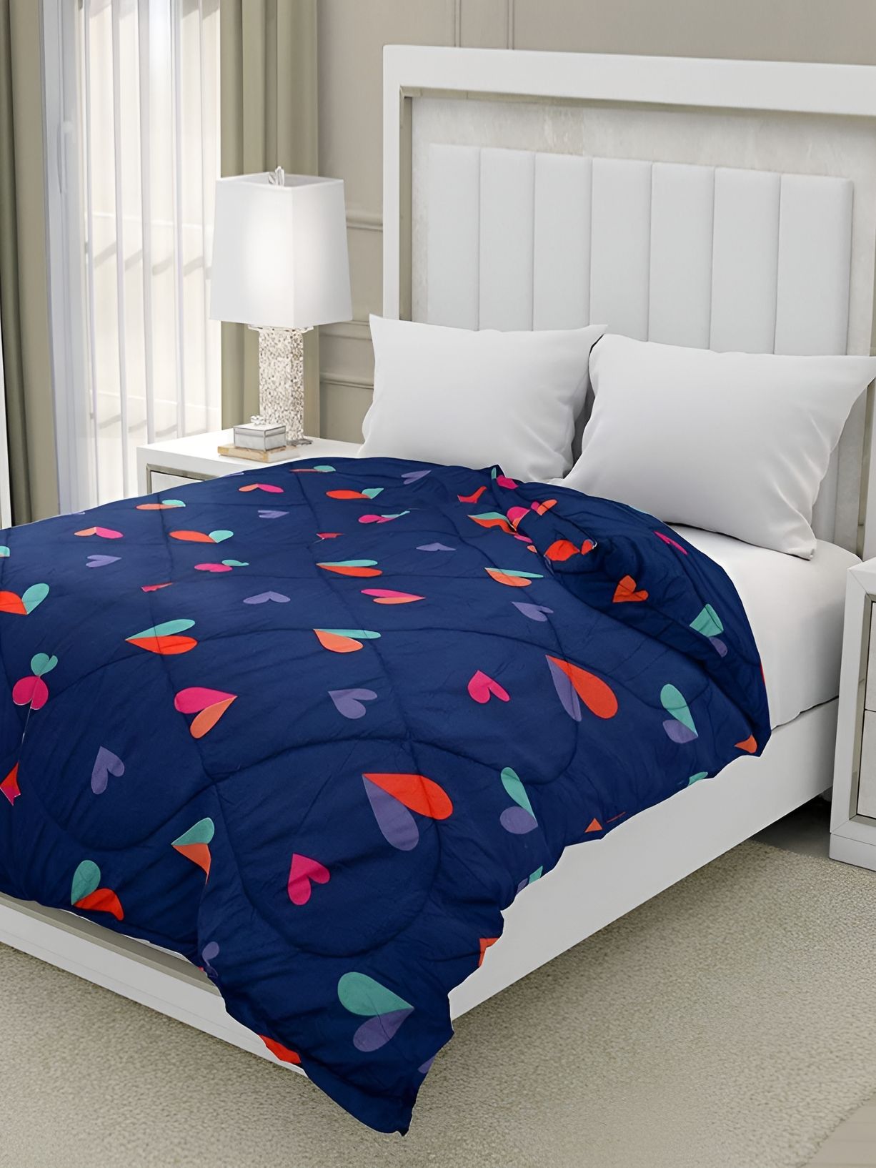 RRC Blue & Red Floral Printed AC Room 210 GSM Double Bed Comforter-picture-45