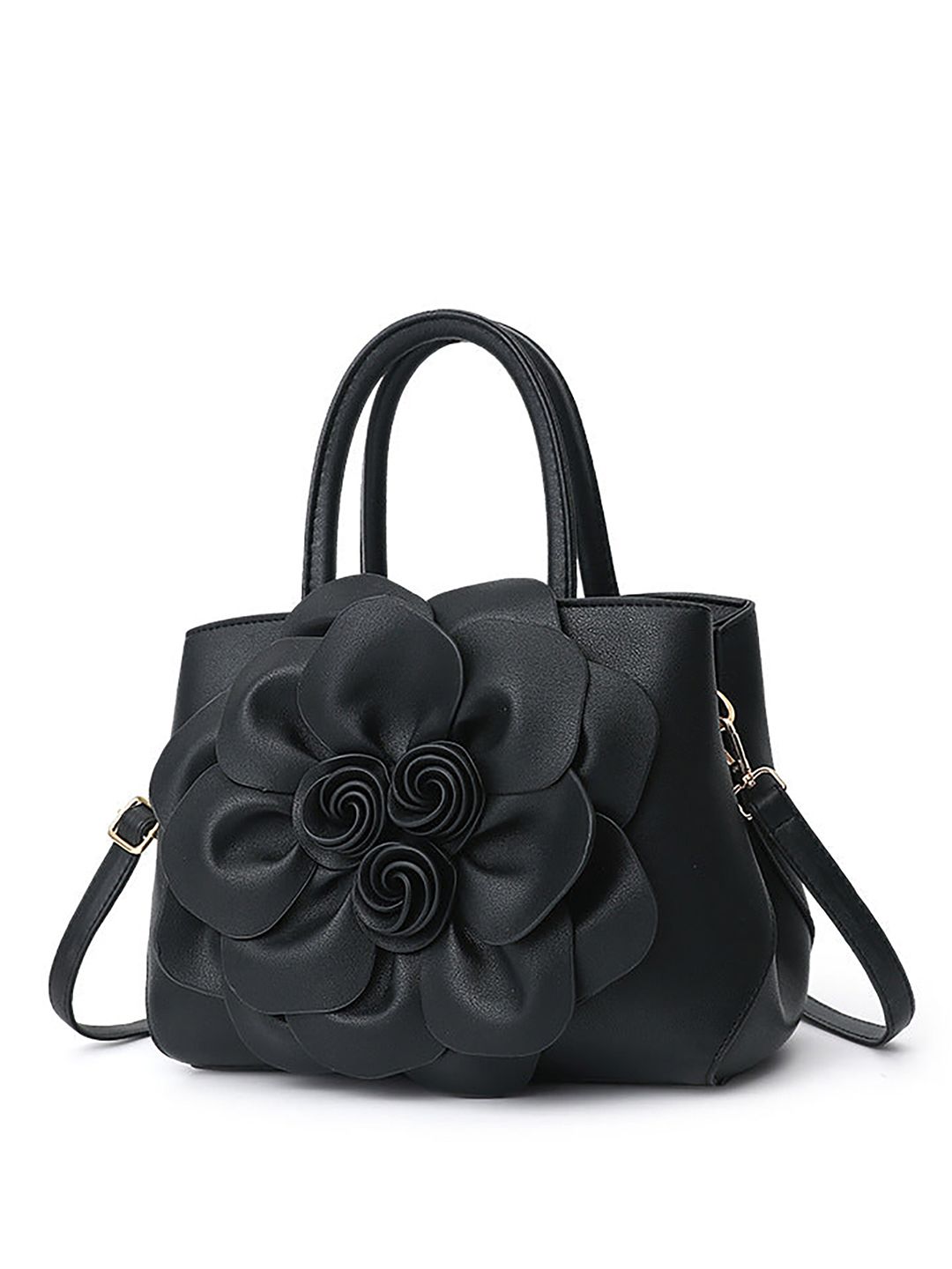 SYGA Leather Shopper Handheld Bag with Aplique-picture-36