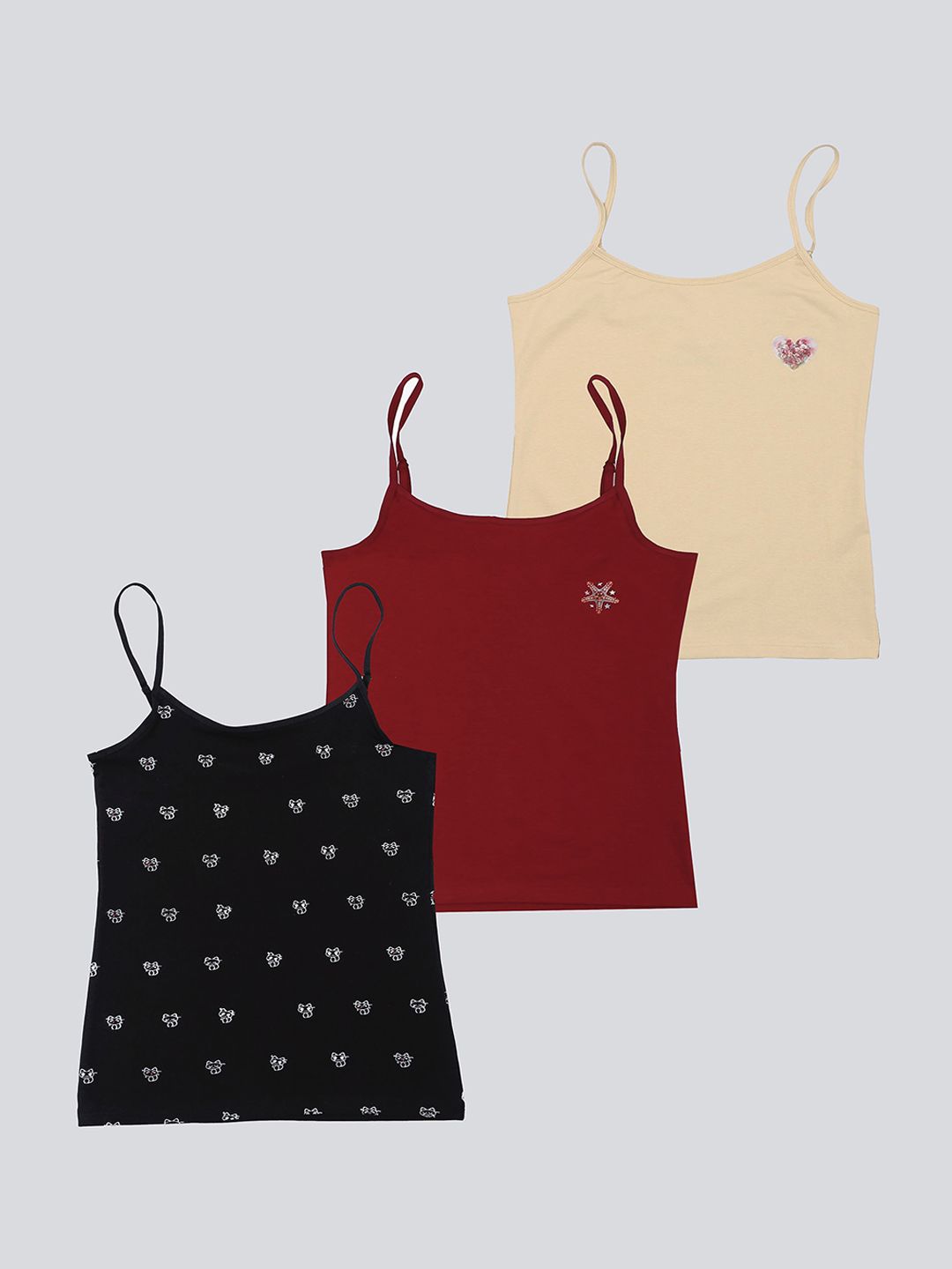 F&S Girls Pack Of 3 Non Padded Camisoles-picture-27
