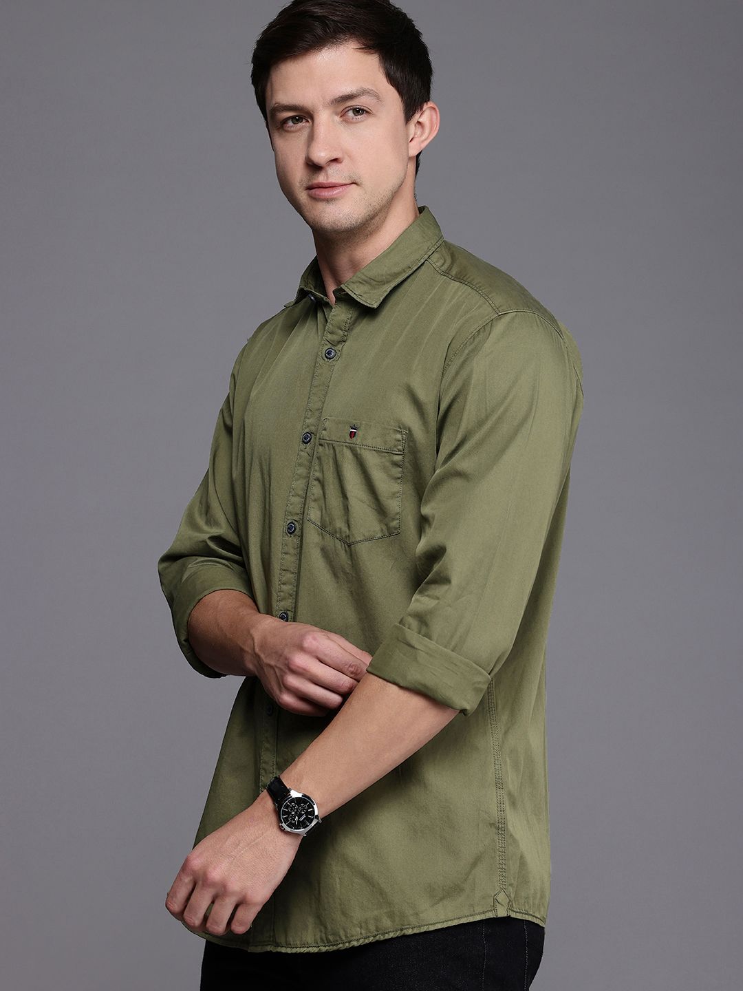 Louis Philippe Jeans Slim Fit Pure Cotton Shirt-picture-36