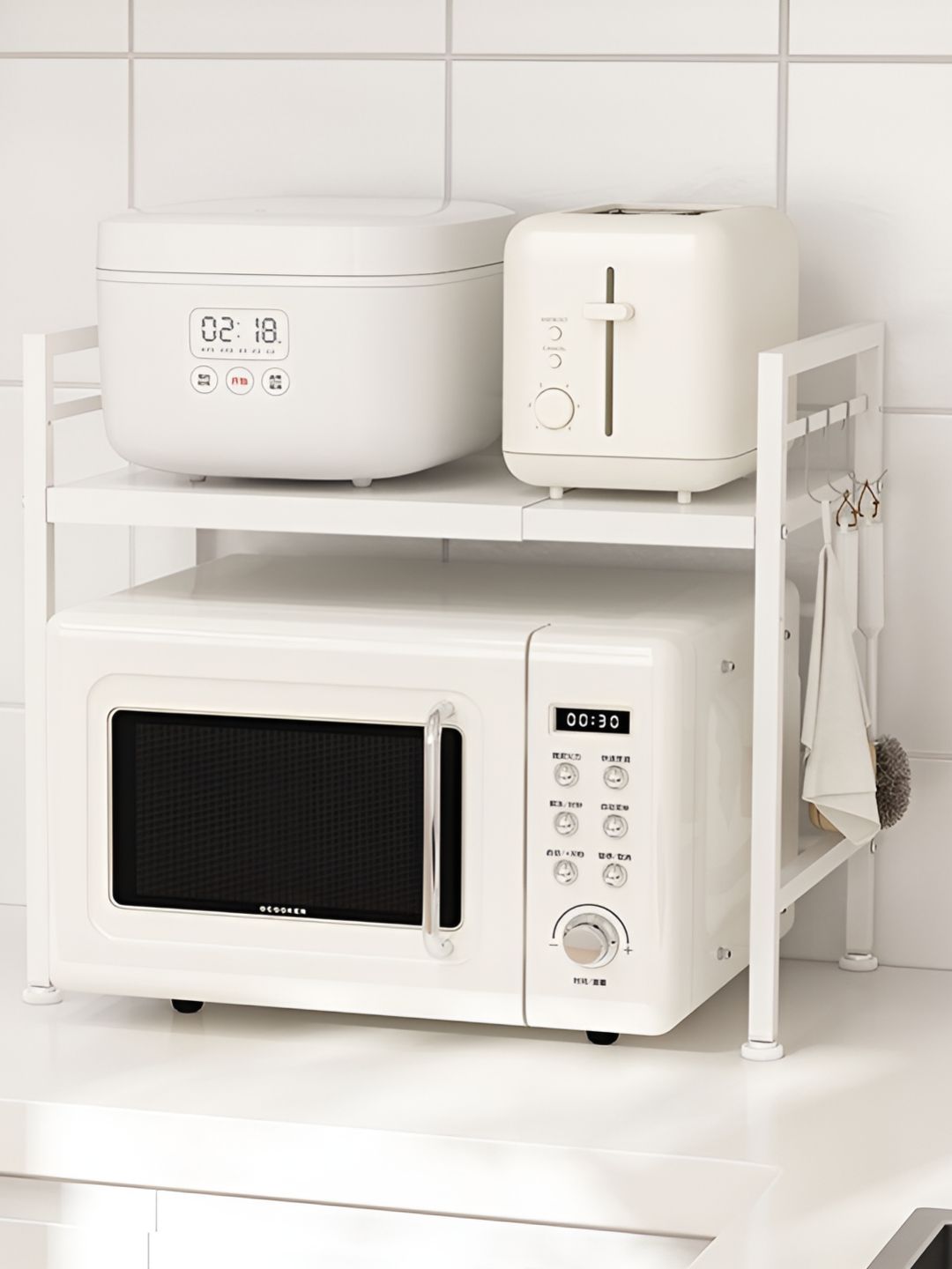 Arhat Organizers White Regular Microwave Stand Organiser-picture-16