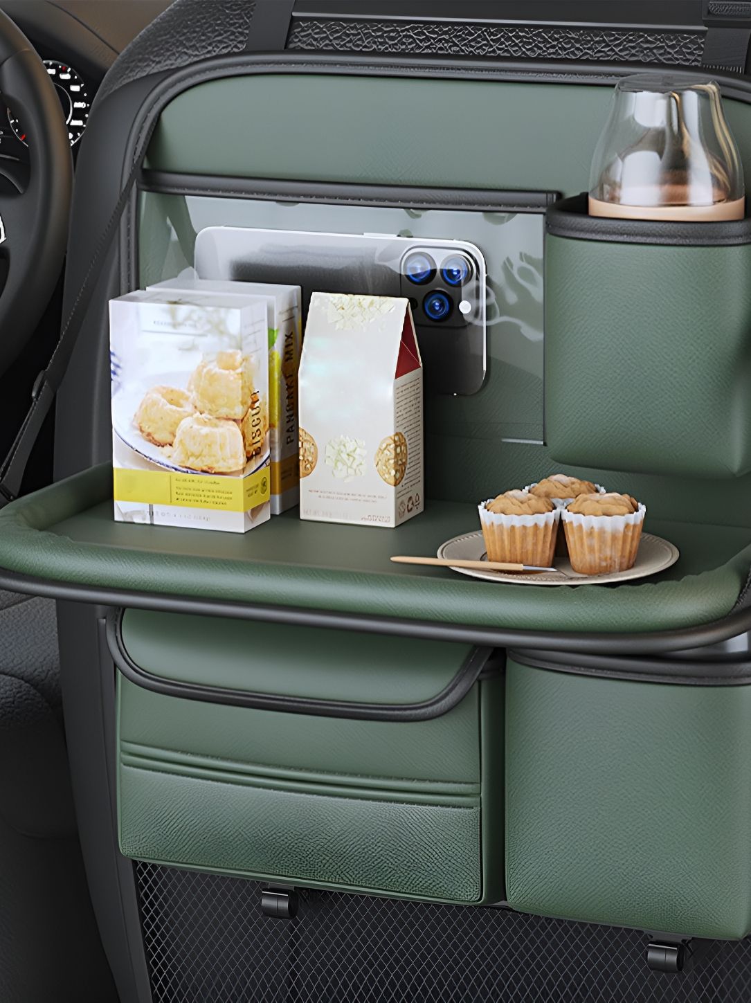 Arhat Organizers Grey Regular Car Back Seat Organizer With Tray-picture-29