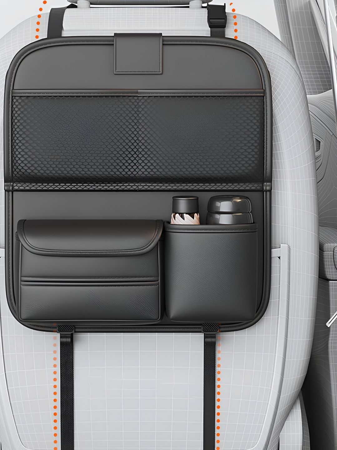 Arhat Organizers Black  Regular Car Back Seat Organizer With Tray-picture-20