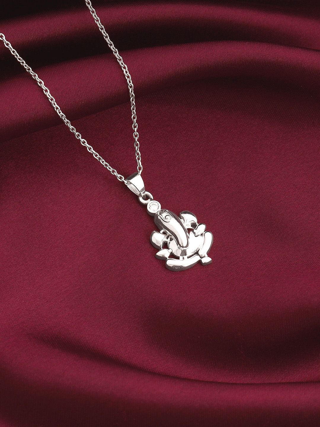 GIVA Rhodium-Plated 925 Sterling Silver Contemporary Pendant With Chain-picture-57