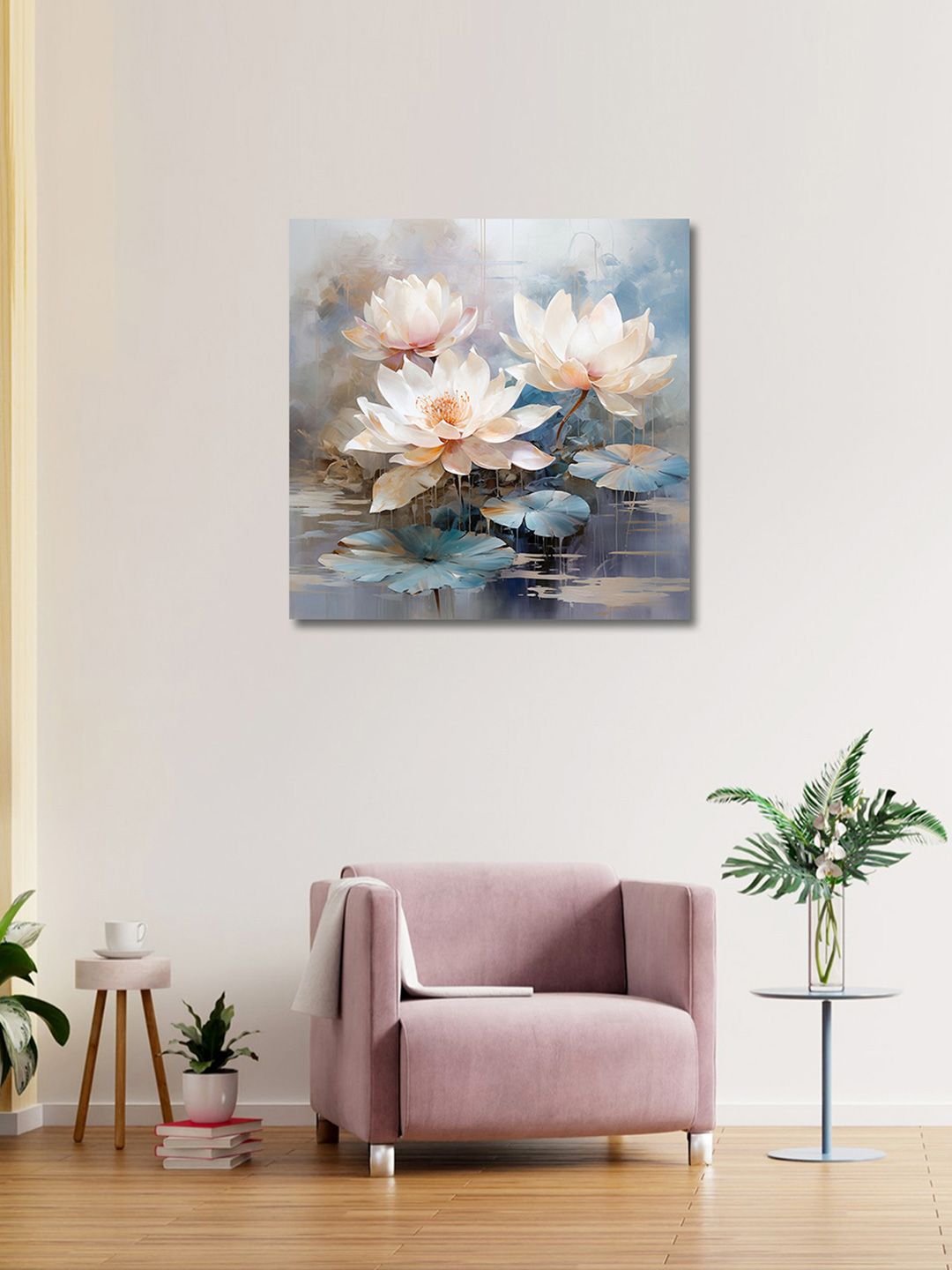 OLIVE TREE White & Blue Canvas Floral and Botanical Painting Wall Art-image-23