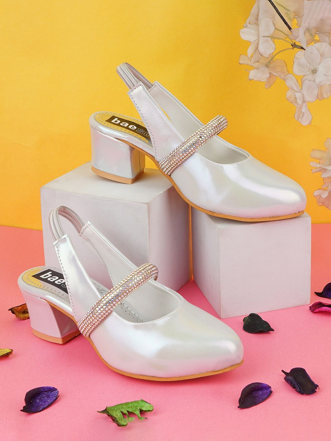 BAESD Girls Round Toe Block Heeled Pumps