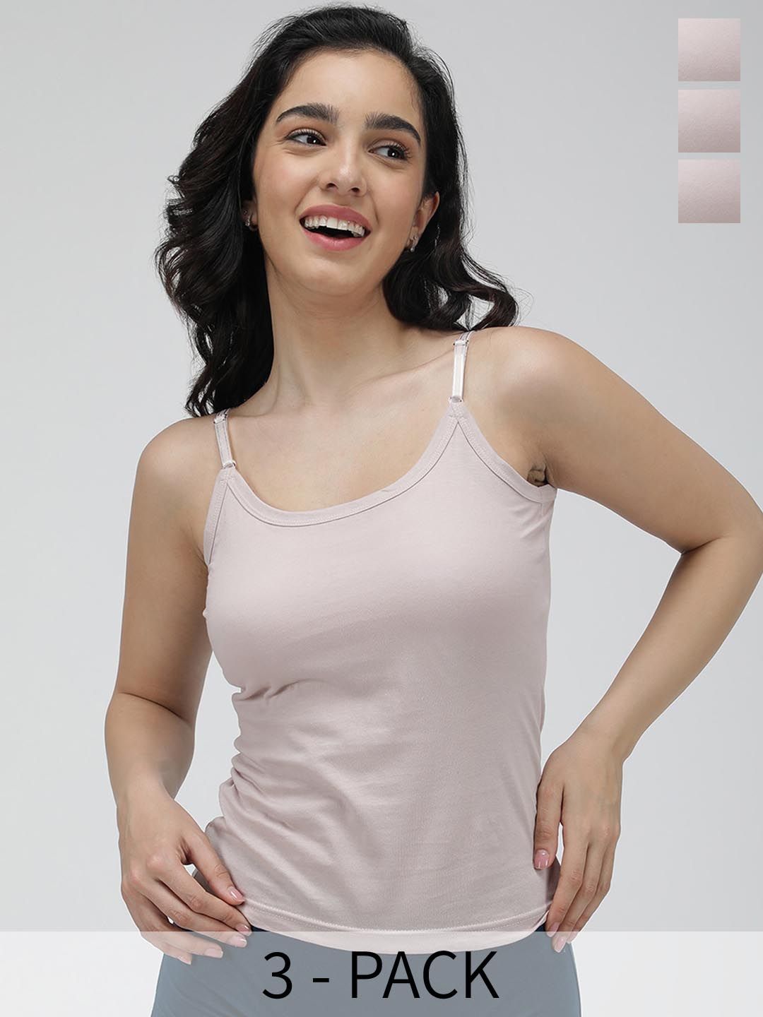 AMUL COMFY Pack Of 3 Pure Cotton Camisoles-image-15