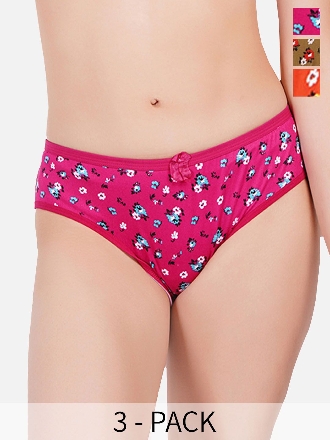 StyFun Pack Of 3 Floral Printed Cotton Hipster Briefs-picture-9