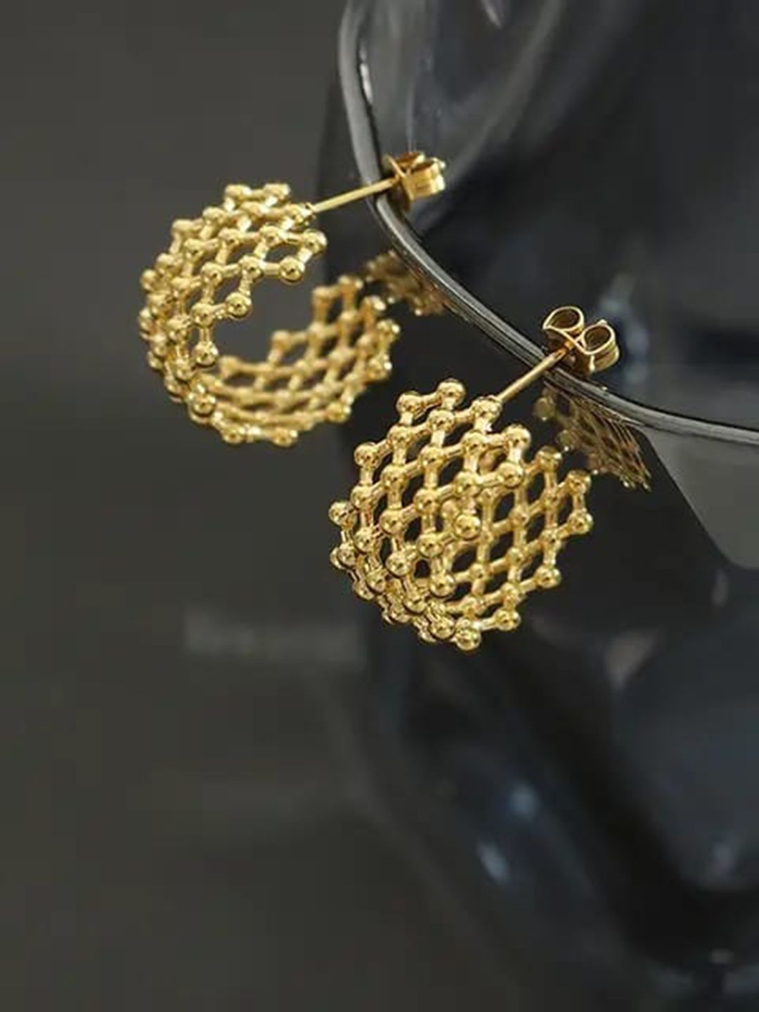 VIEN Gold-Plated Waterproof Half Hoop Earrings-picture-35