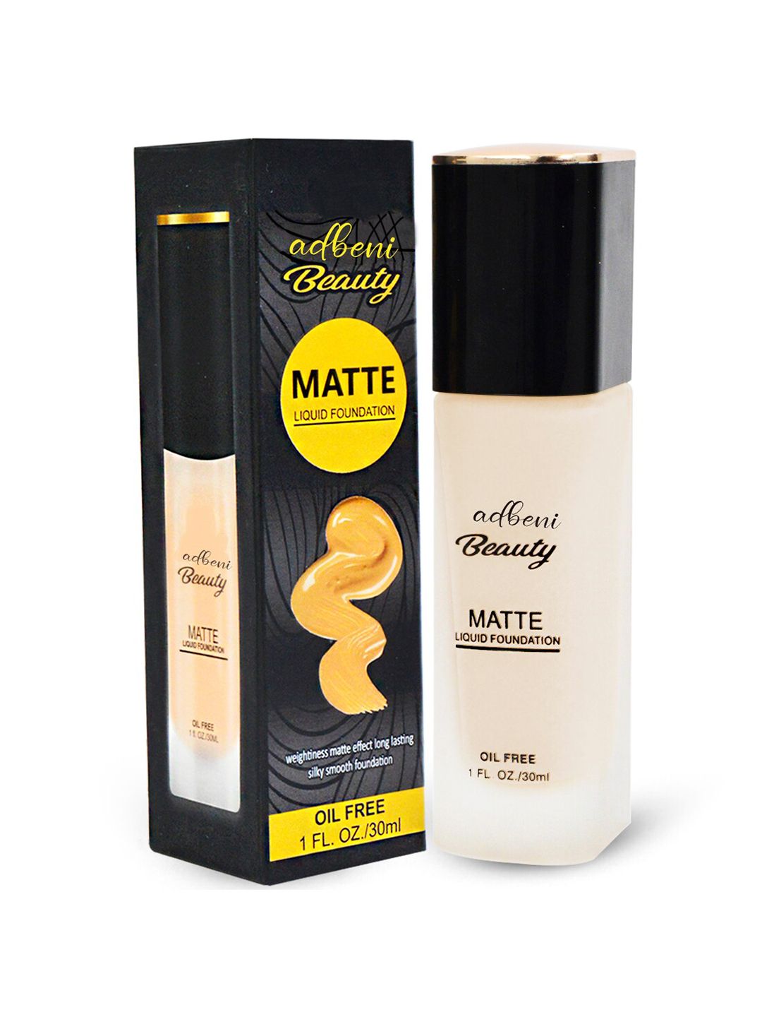 Adbeni Silky Smooth Weightless Matte Effect Oil Free Liquid Foundation 30ml - Shade 02-image-6