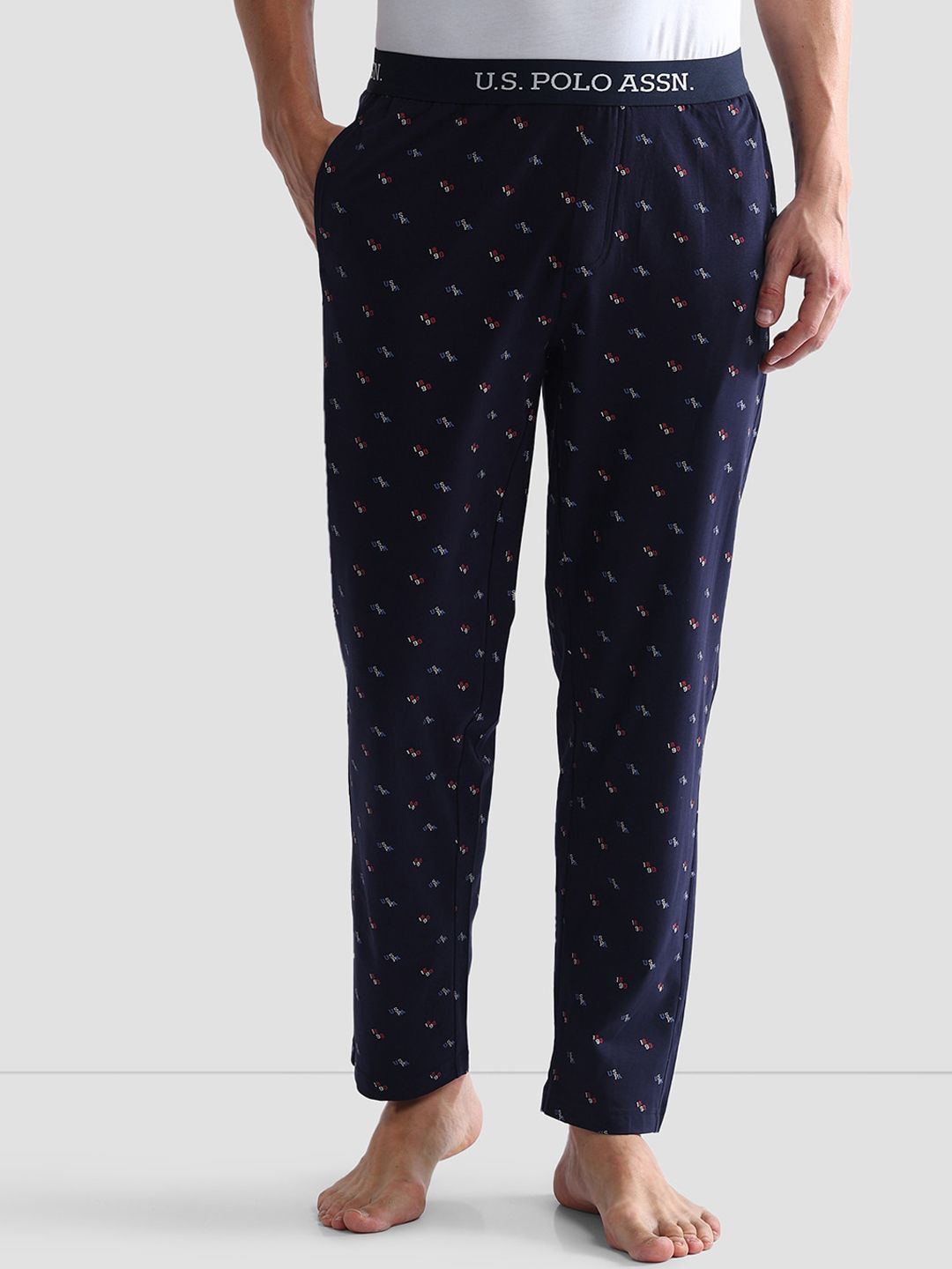 U.S. Polo Assn. Men Printed Mid Rise Lounge Pants-picture-41