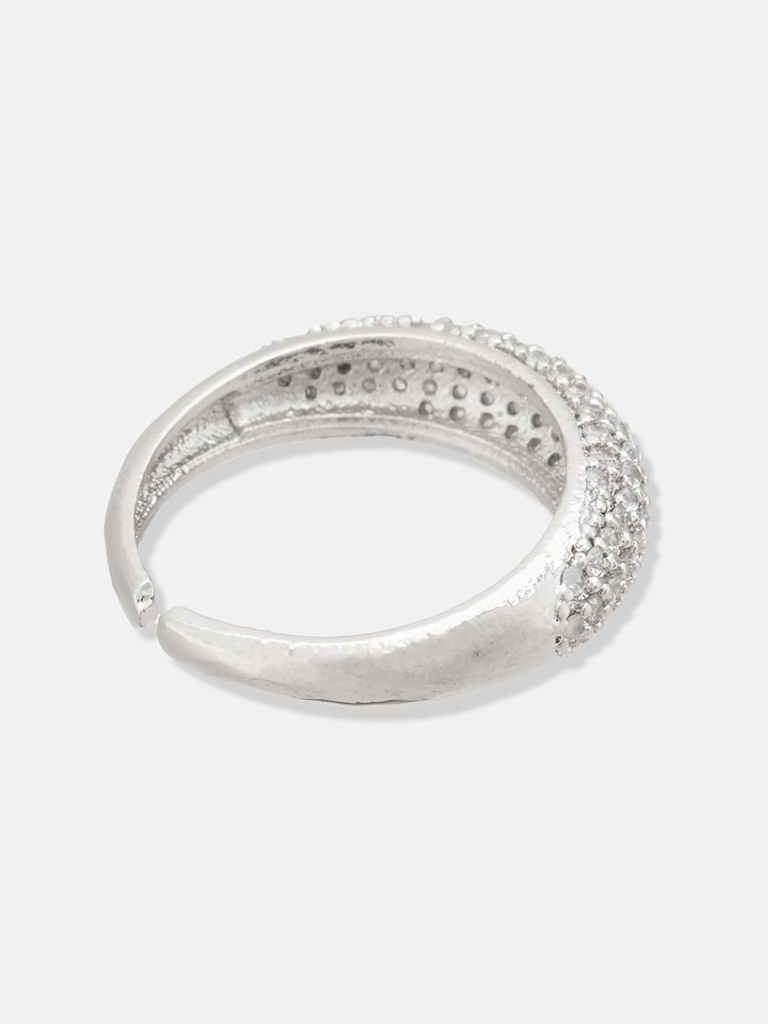 ATIBELLE Silver-Plating CZ-Studded Finger Ring