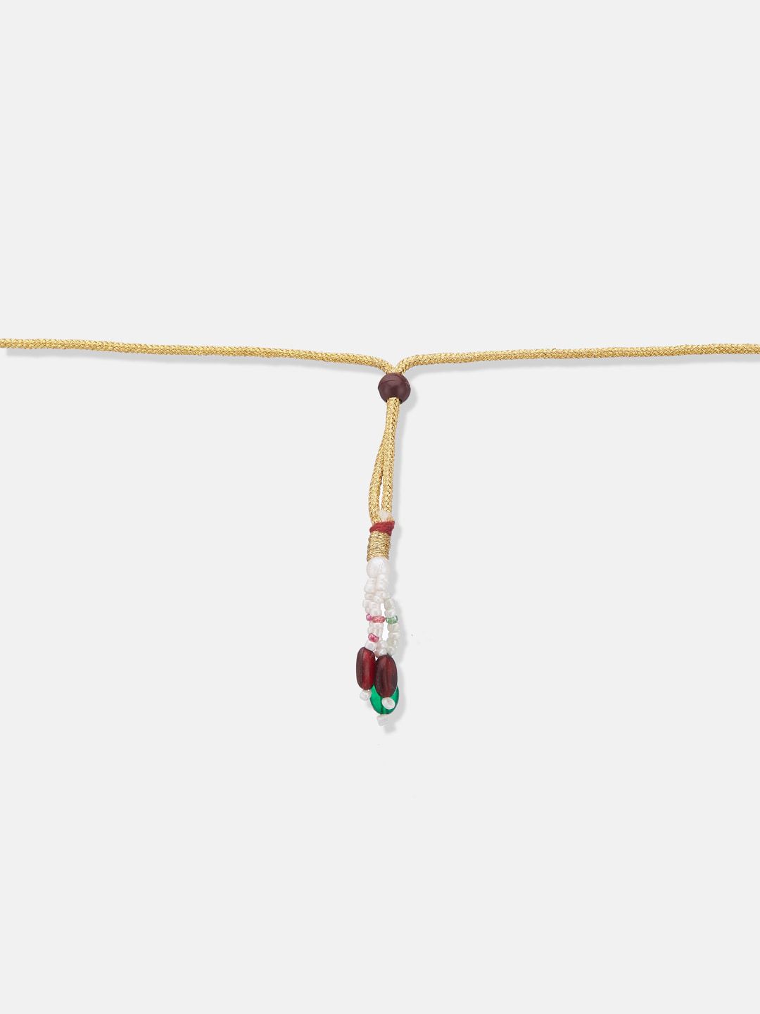 ATIBELLE Gold-Plated Stones Studded & Beaded Jewellery Set