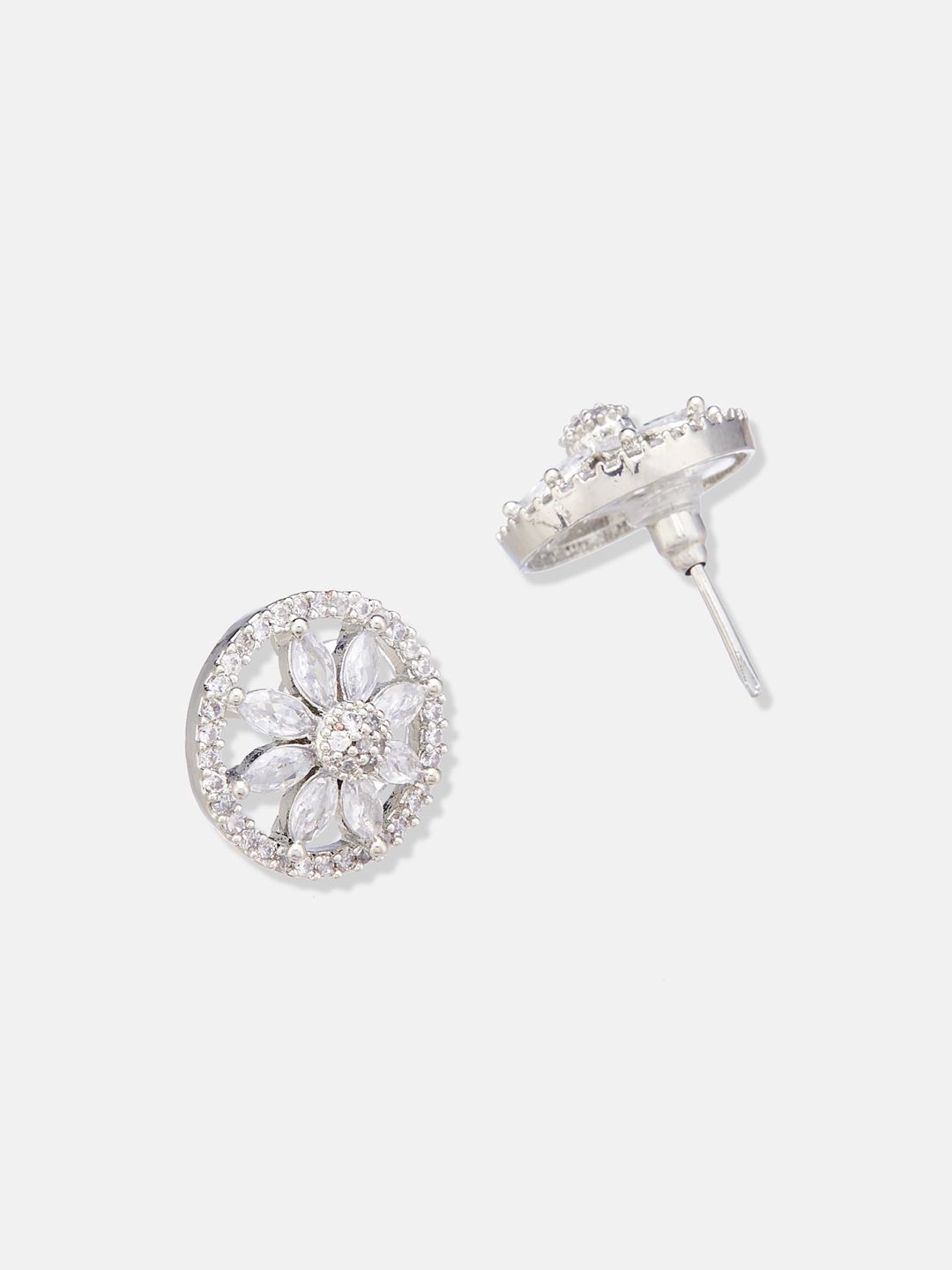 ATIBELLE Silver-Plated Cubic Zirconia-Studded Jewellery Set