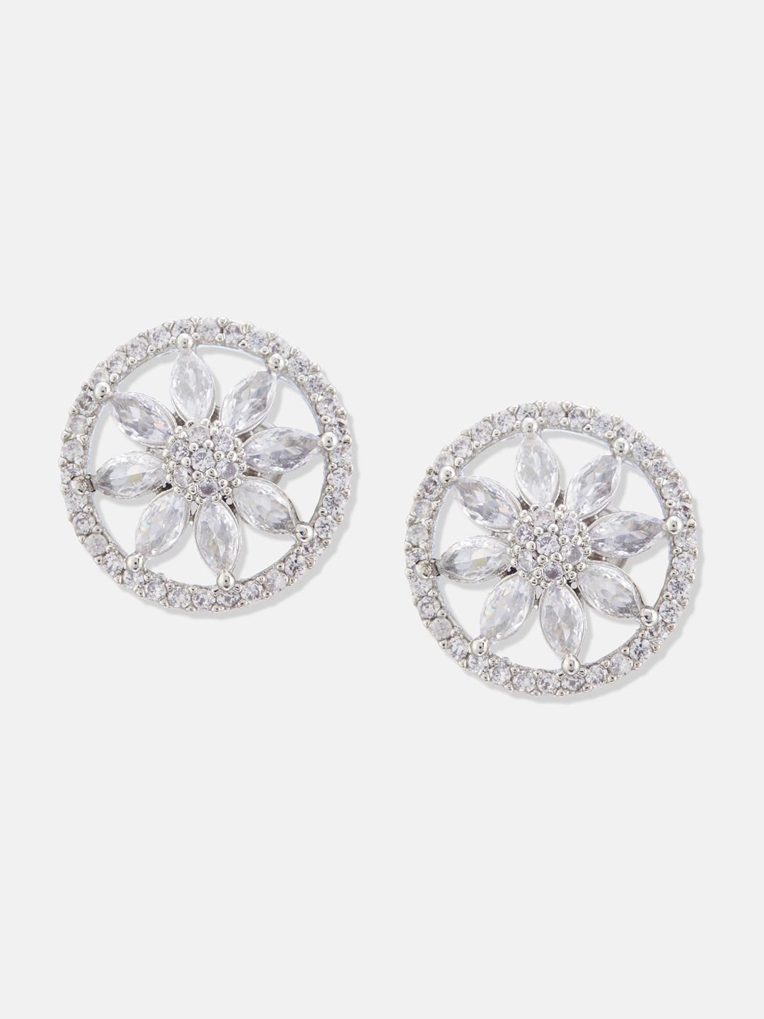 ATIBELLE Silver-Plated Cubic Zirconia-Studded Jewellery Set