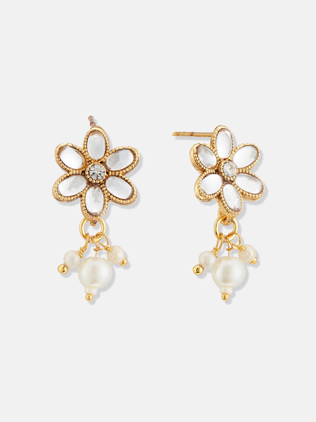 ATIBELLE Gold-Plated Kundan-Studded & Beaded Jewellery Set