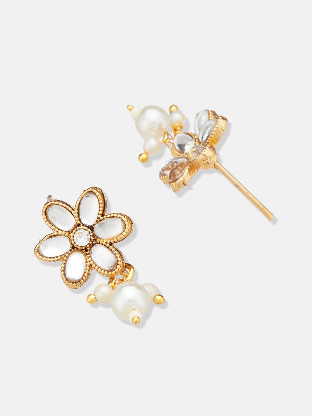 ATIBELLE Gold-Plated Kundan-Studded & Beaded Jewellery Set