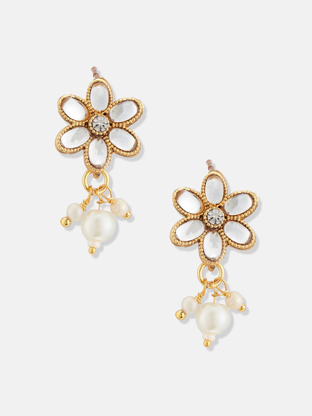 ATIBELLE Gold-Plated Kundan-Studded & Beaded Jewellery Set