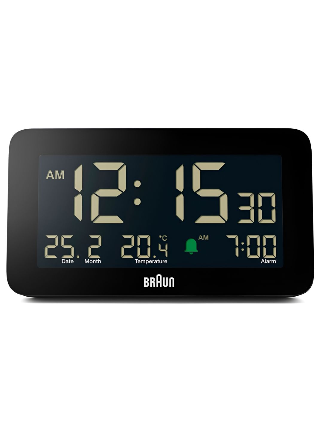 Braun Black Contemporary Rectangle Shaped Digital Alarm Clock