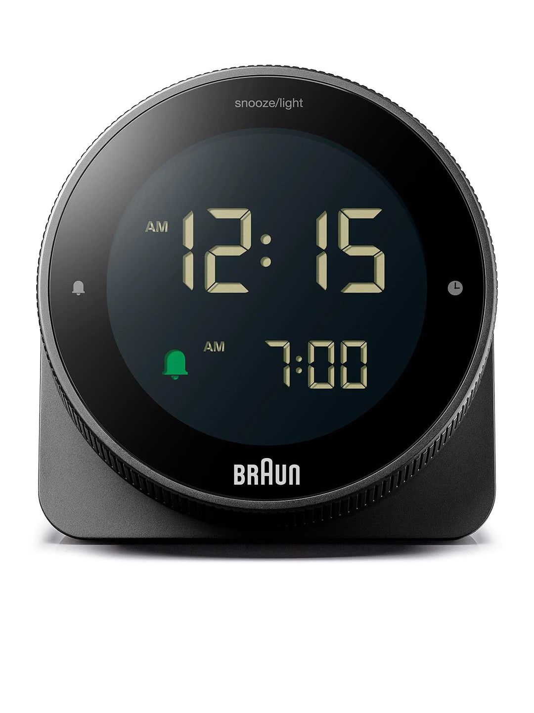 Braun Black Contemporary Round Shaped Digital Alarm Clock