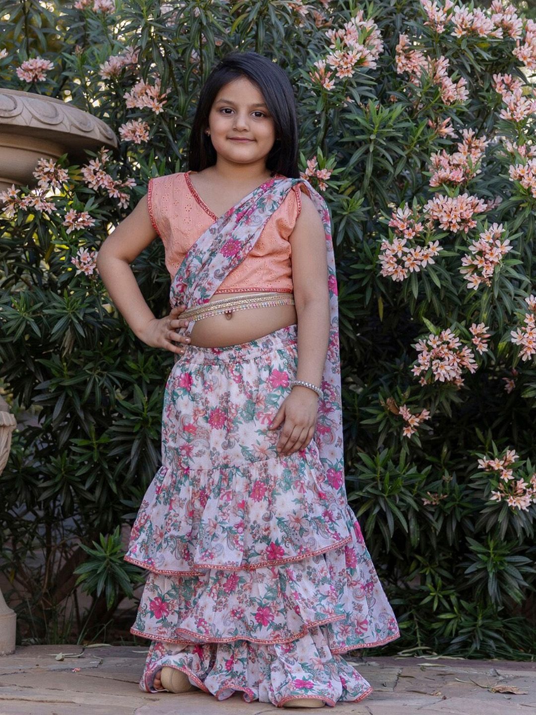 Cutiediva Floral Embroidered Pure Georgette Ready to Wear Saree-image-37