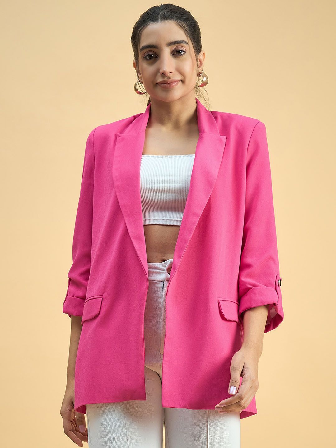 JUNE & HARRY Anna Comfort Fit Notched Lapel Single Breasted Blazer-image-45